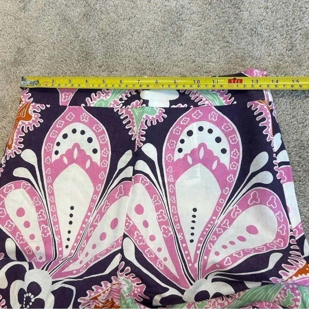 Zara paisley multicoloured printed retro bohemian flare pants - Picture 11 of 15